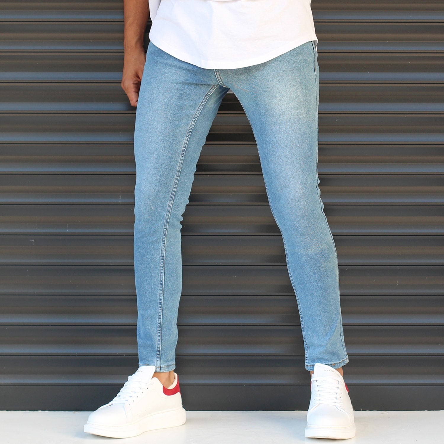 Men's Basic Narrow Leg Jeans In Blue