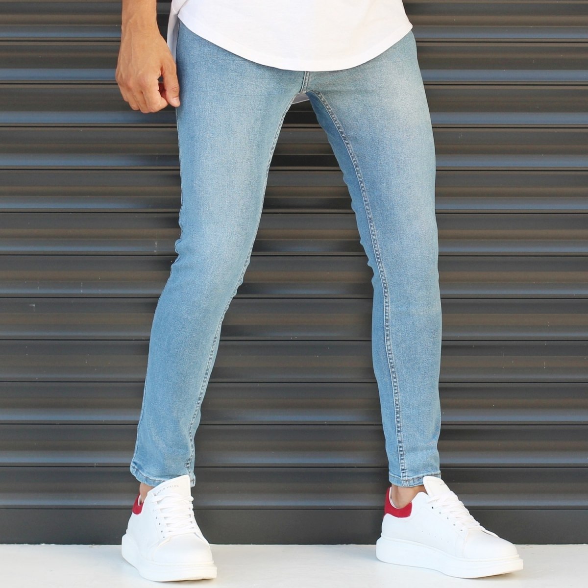 Men's Basic Narrow Leg Jeans In Blue