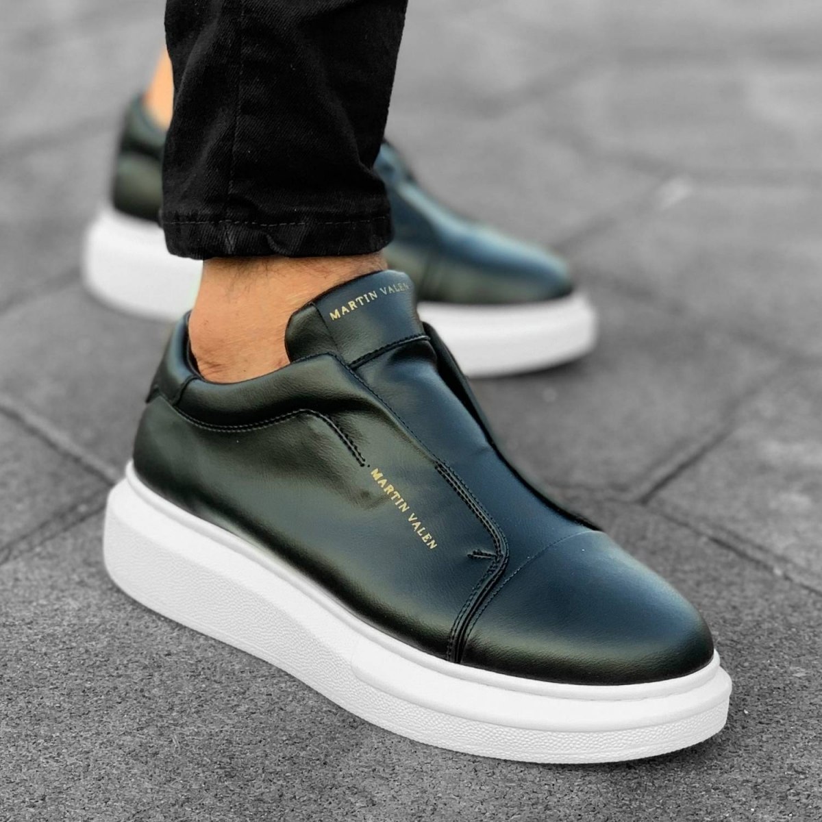 MartinValen Slip-on Sneakers in Black&White