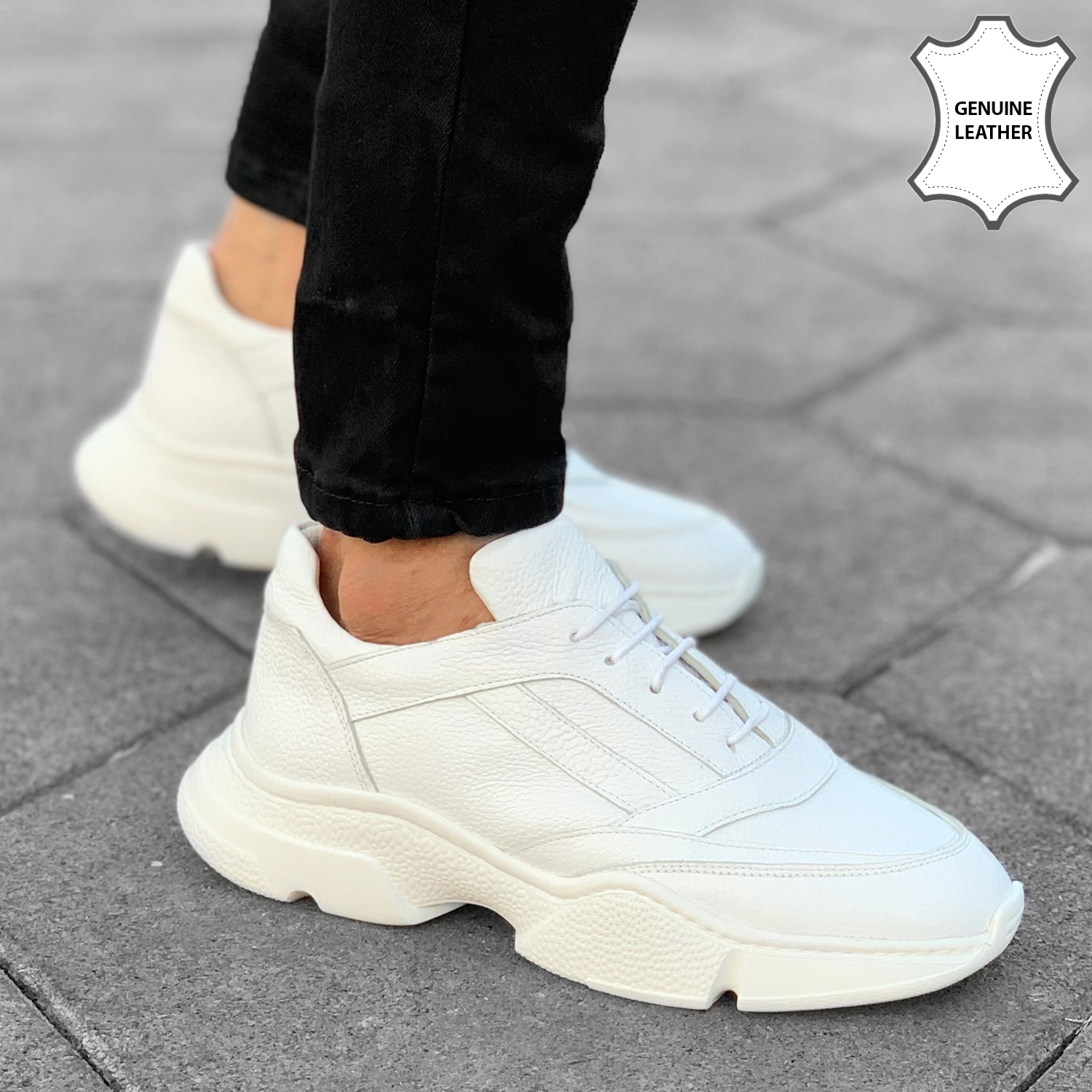 solid white leather tennis shoes