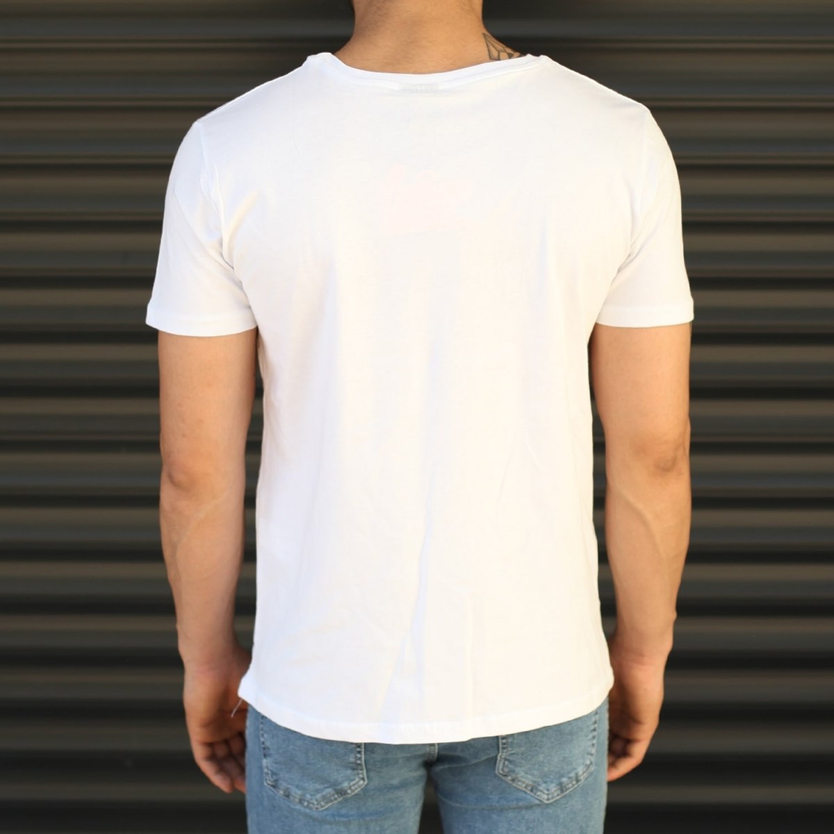 Men's Love Printed Crew Neck T-Shirt In White - 5