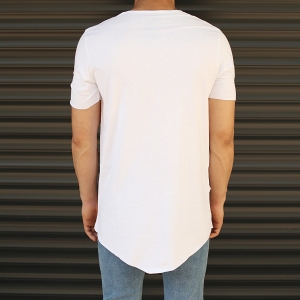 Men's Fitted Cross Zipper Tall T-Shirt White