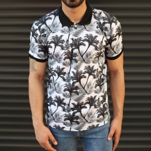 Men's Fresh Palm Pattern Polo T-Shirt - 1