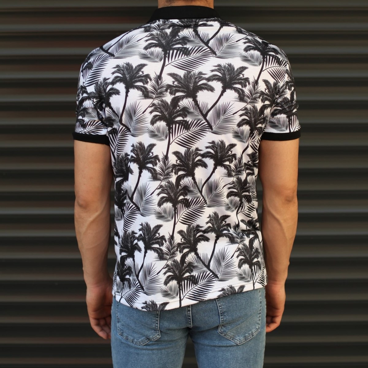 Men's Fresh Palm Pattern Polo T-Shirt - 2