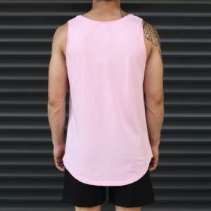 Men's Athletic Sleeveless Longling Tank Top Pink - 3