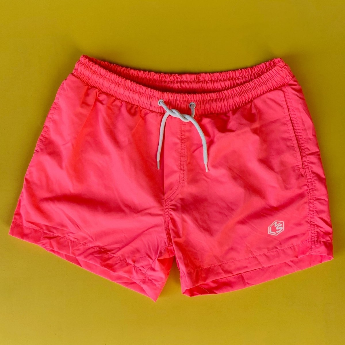 Men's Basic Short Sea Shorts With Back Pockets Pink