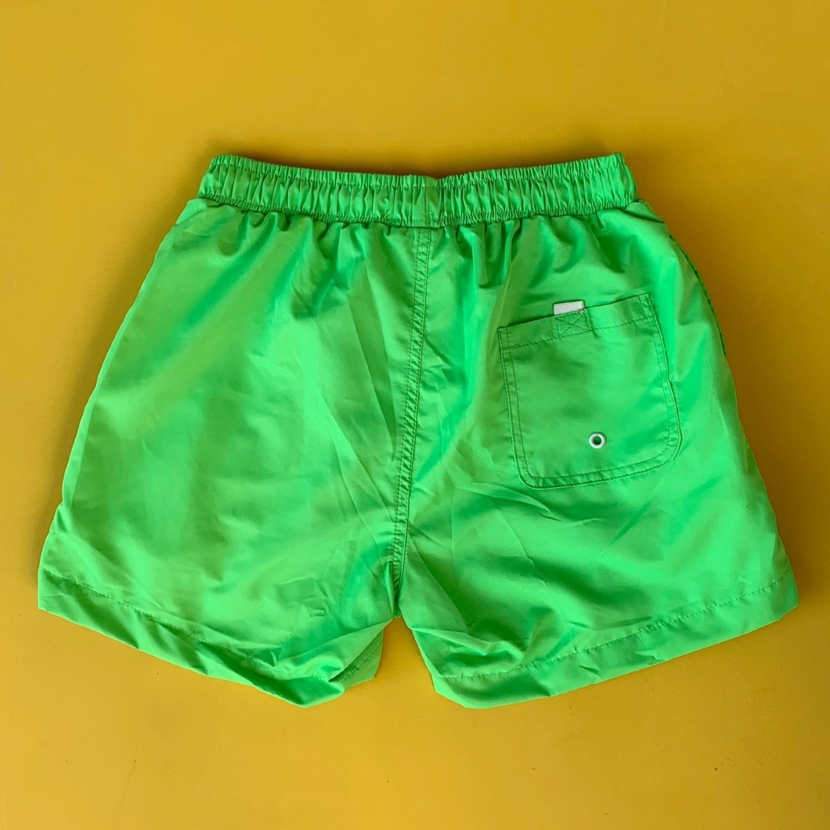 Men's Basic Short Swim Shorts With Back Pockets Green - 1