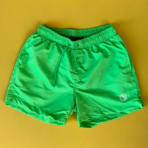 Men's Basic Short Swim Shorts With Back Pockets Green - 2