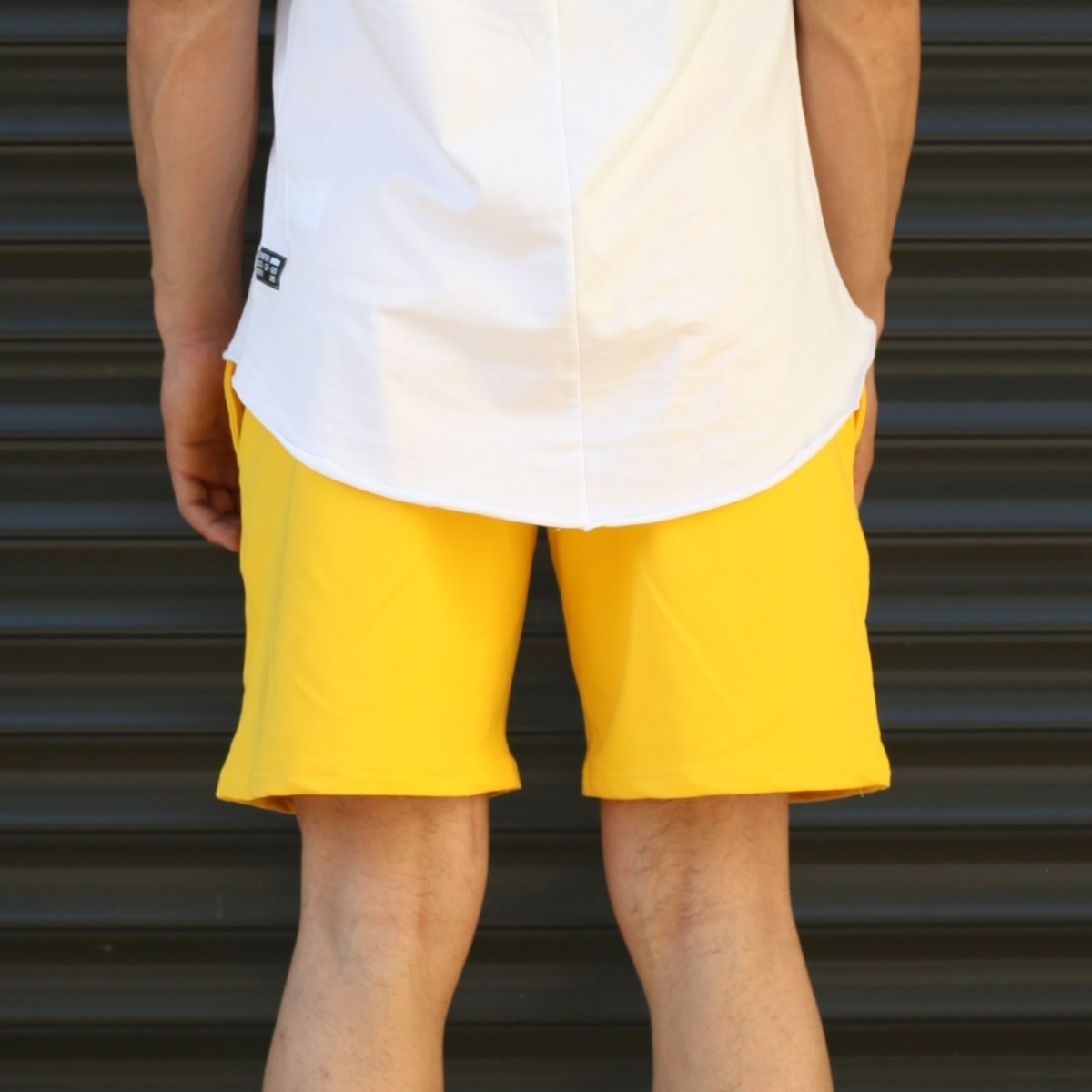 Men's Basic Fleece Sport Shorts With Pockets Yellow | Martin Valen