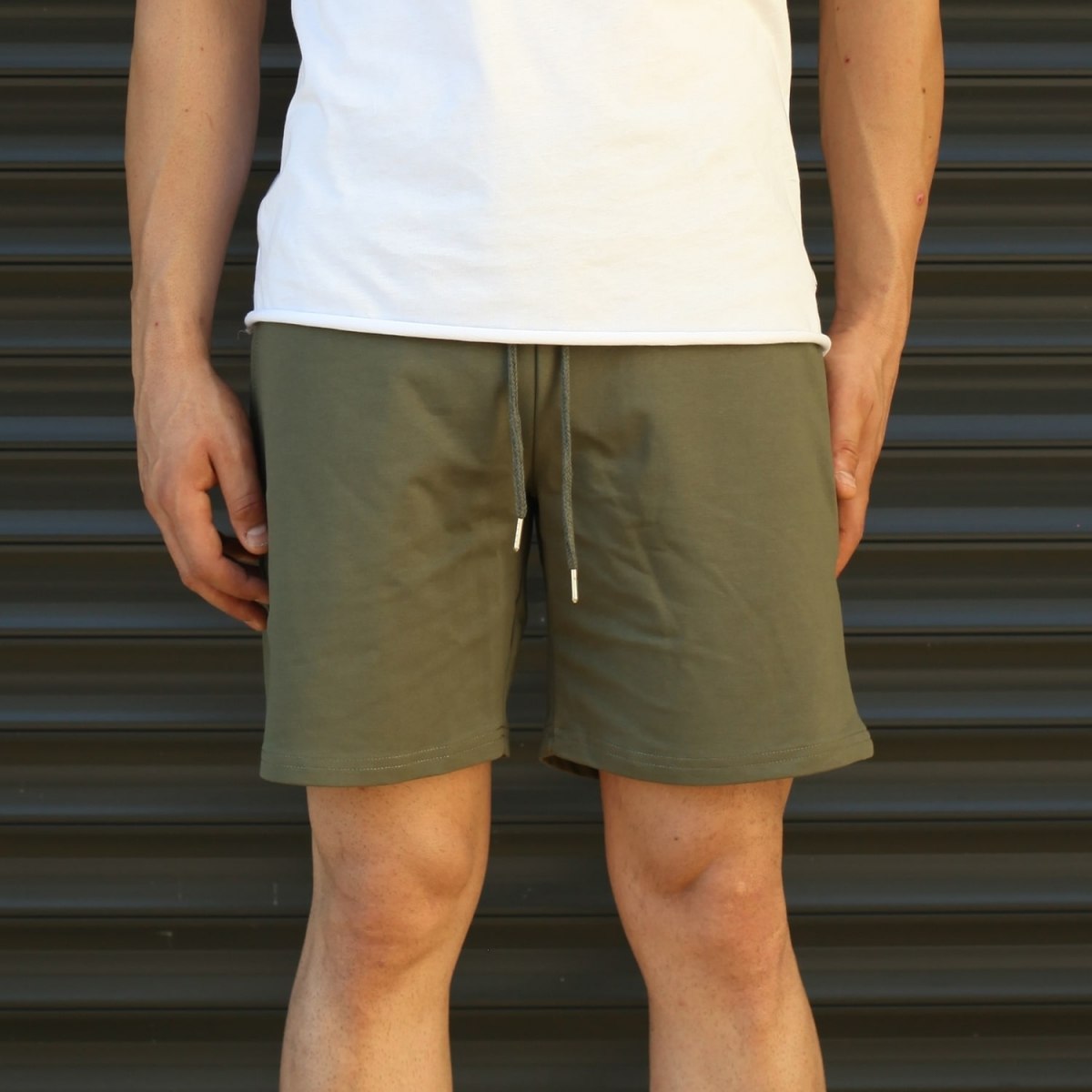 Men's Basic Fleece Sport Shorts In Khaki | Martin Valen