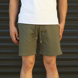 Men's Basic Fleece Sport Shorts In Khaki - 2