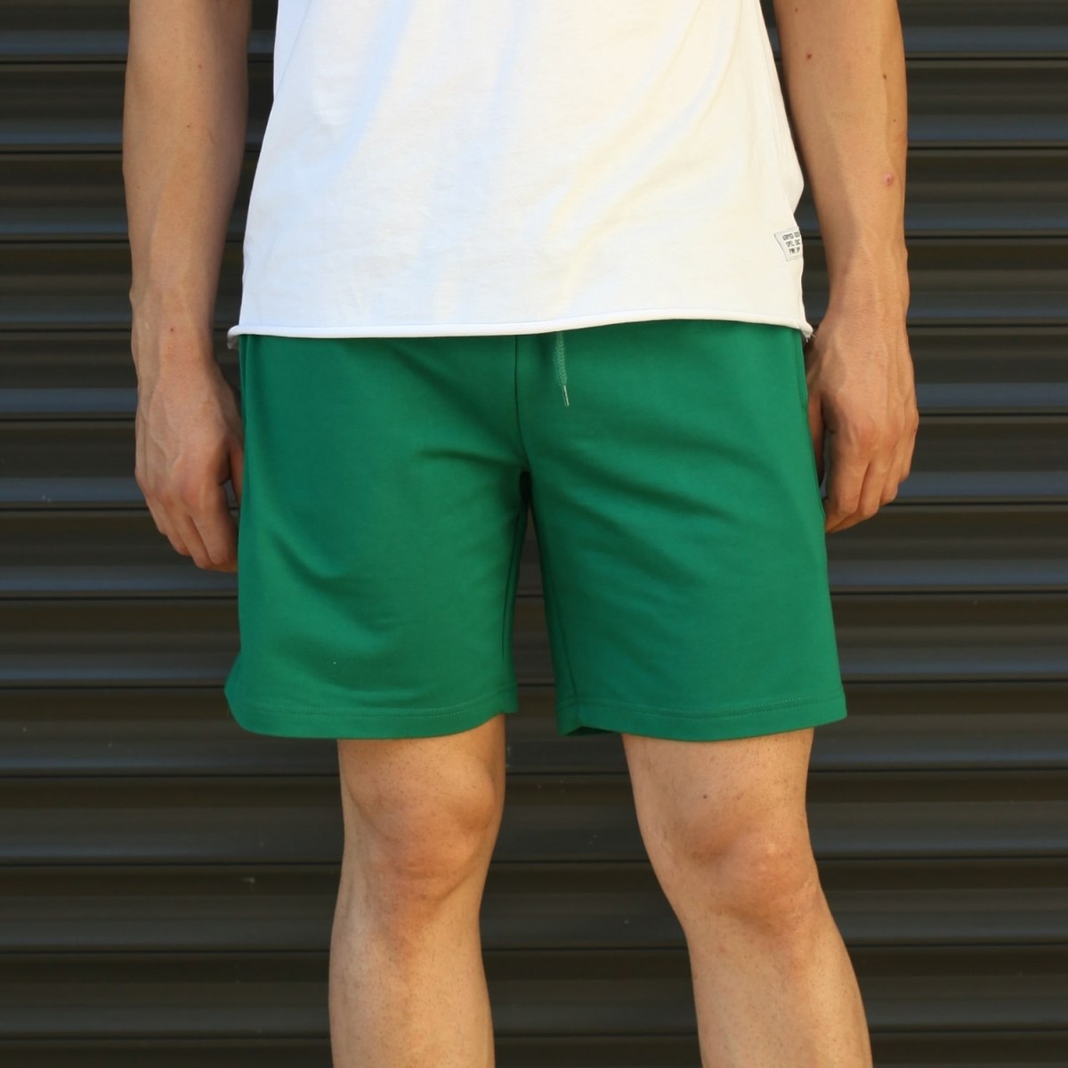 Men's Basic Fleece Sport Shorts In Green - 2