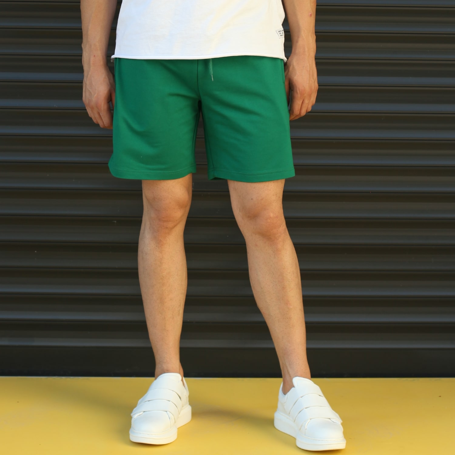 Men's Basic Fleece Sport Shorts In Green