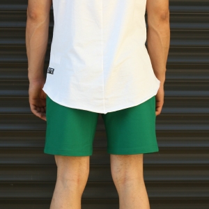 Men's Basic Fleece Sport Shorts In Green - 4
