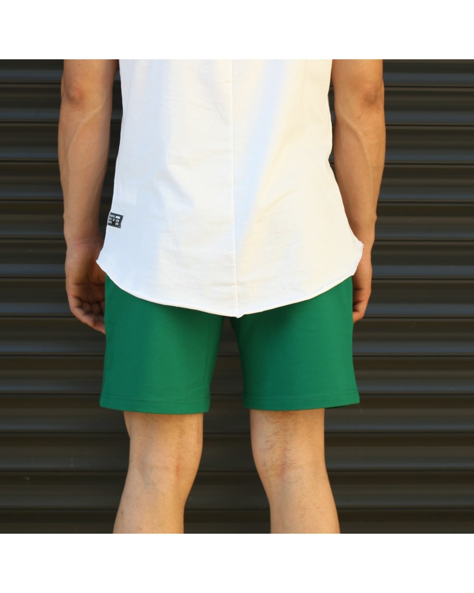 Мужские базовые флисовые спортивные шорты зеленого цвета | Martin Valen