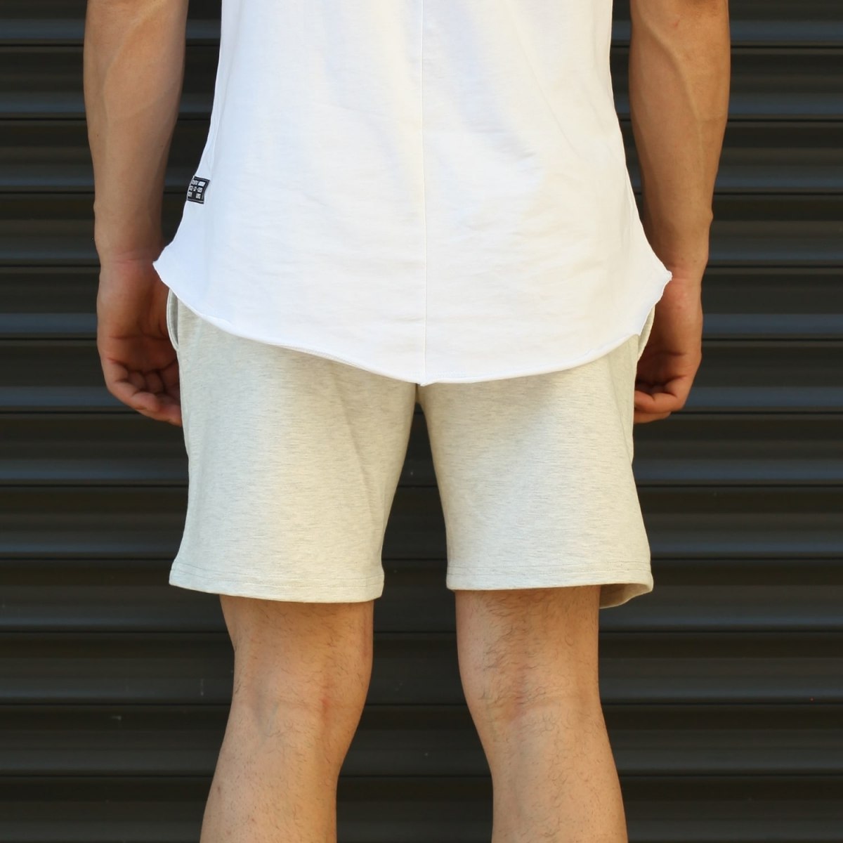 Men's Basic Fleece Sport Shorts In White