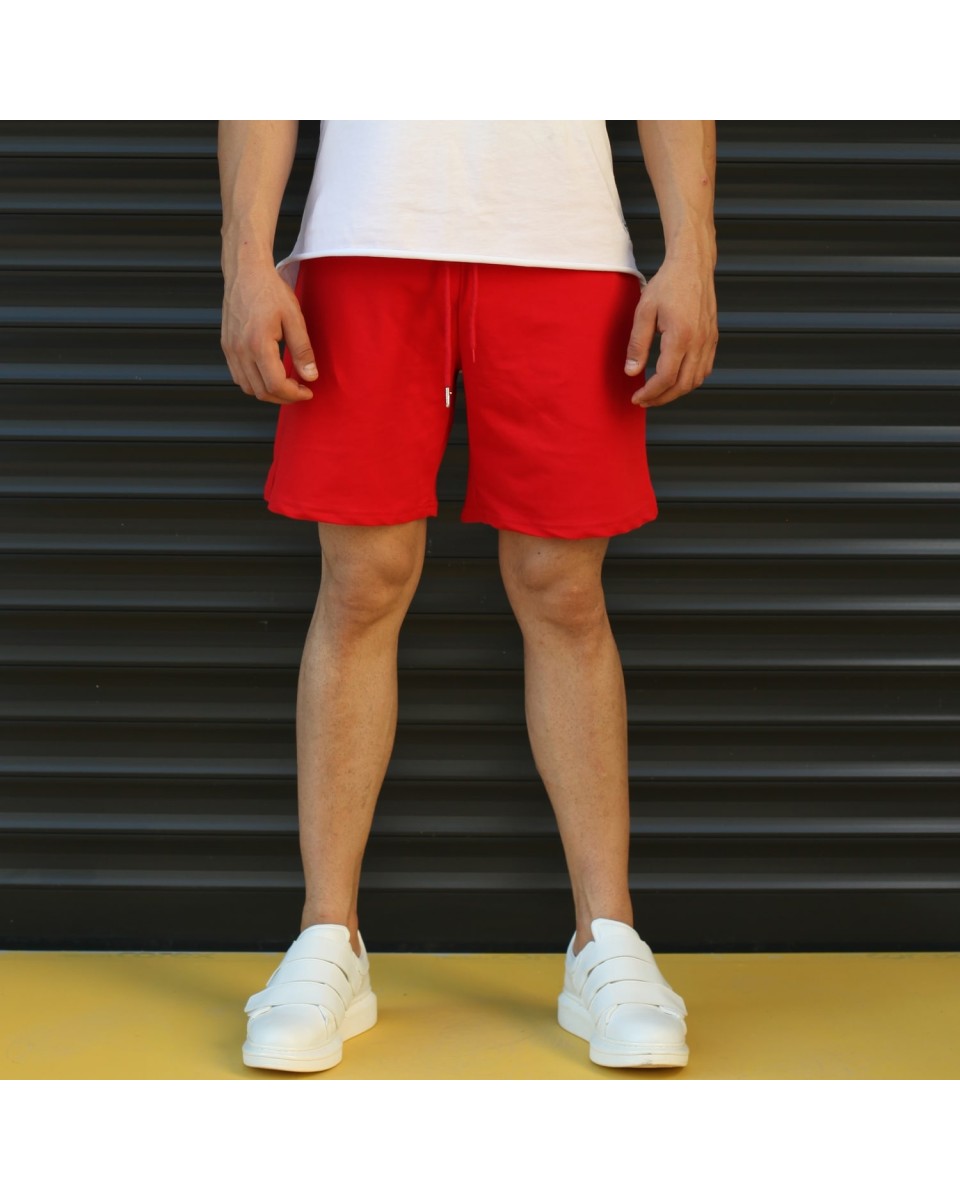 Men's Basic Fleece Sport Shorts In Red | Martin Valen