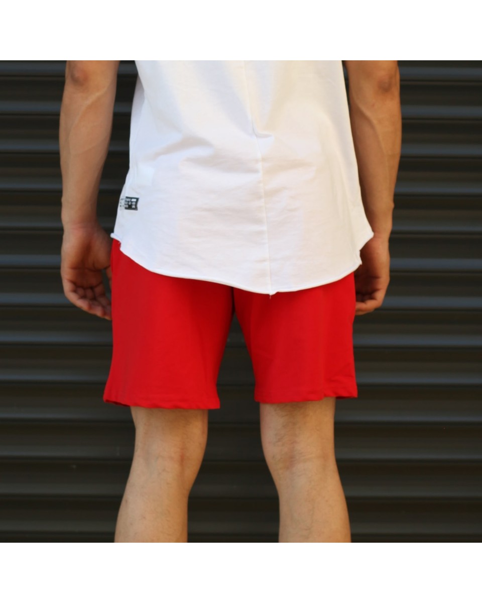 Pantalón Corto de Hombre Basic Fleece Sport en Rojo | Martin Valen