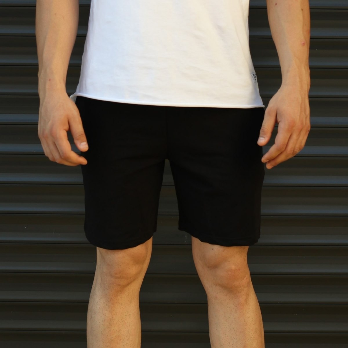 Pantaloncini Sportivi Basic Fleece da Uomo in Nero | Martin Valen