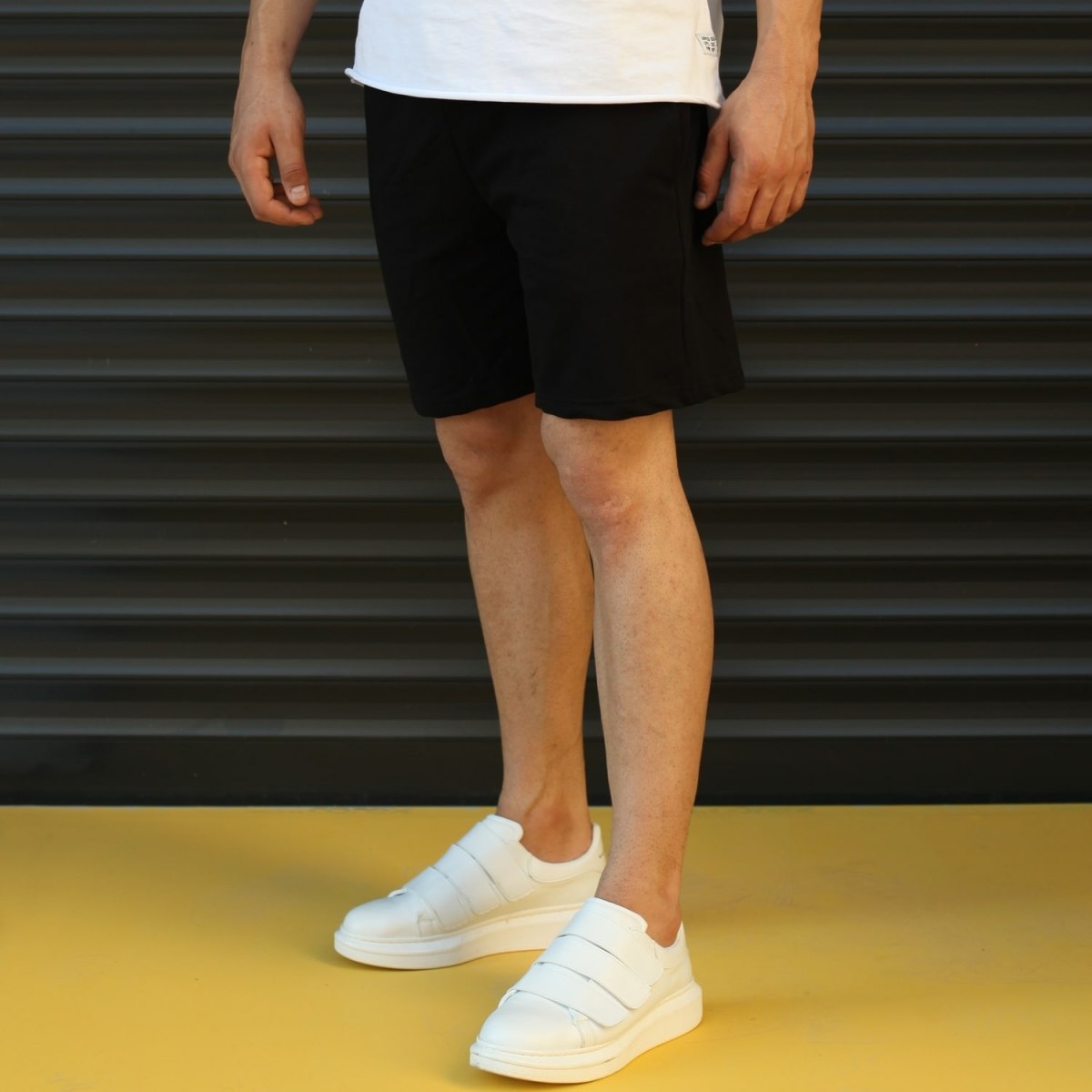 Men's Basic Fleece Sport Shorts In Black | Martin Valen