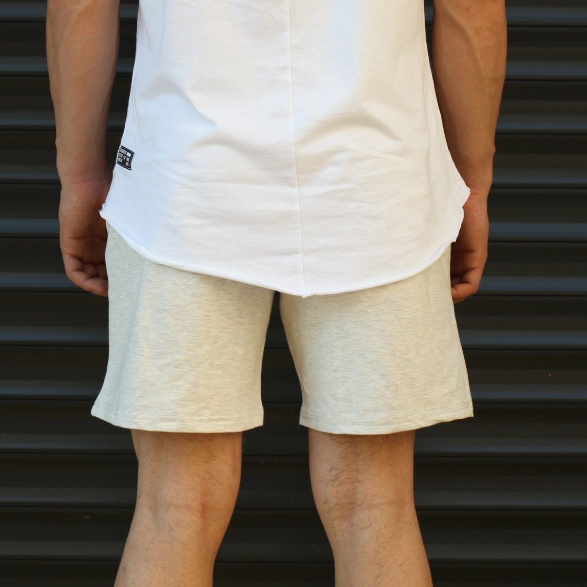 Men's Basic Fleece Sport Shorts In Beige