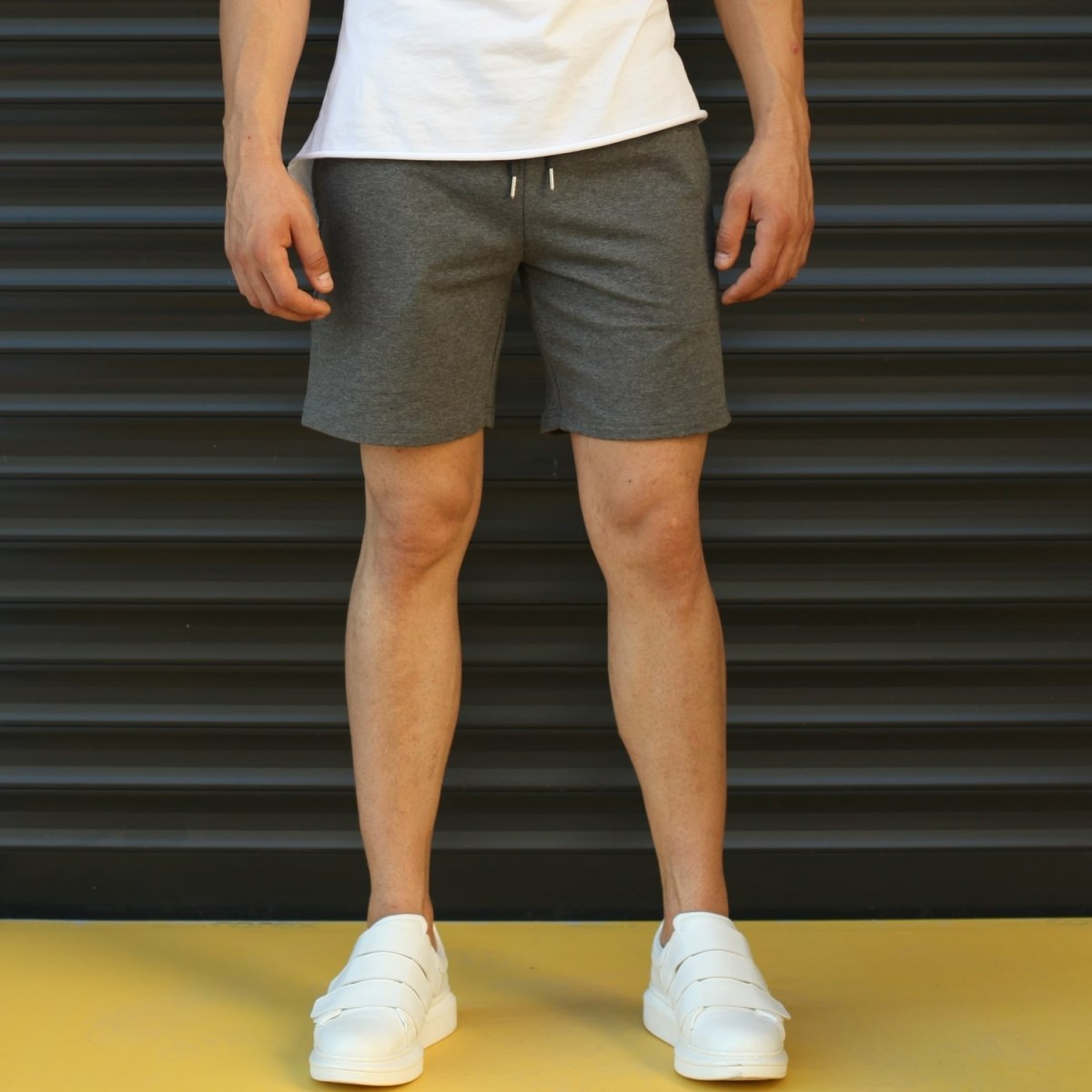Men's Basic Fleece Sport Shorts In Gray - 1