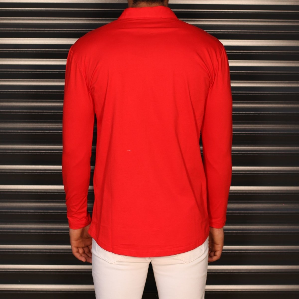 Men's Regular Long Sleeve Casual Shirt In Red
