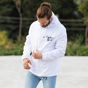 MV Autumn Collection Rainproof Hoodie with Details in White