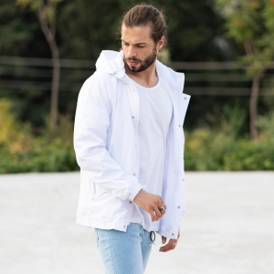 MV Autumn Collection Rainproof Hoodie with Details in White - 3