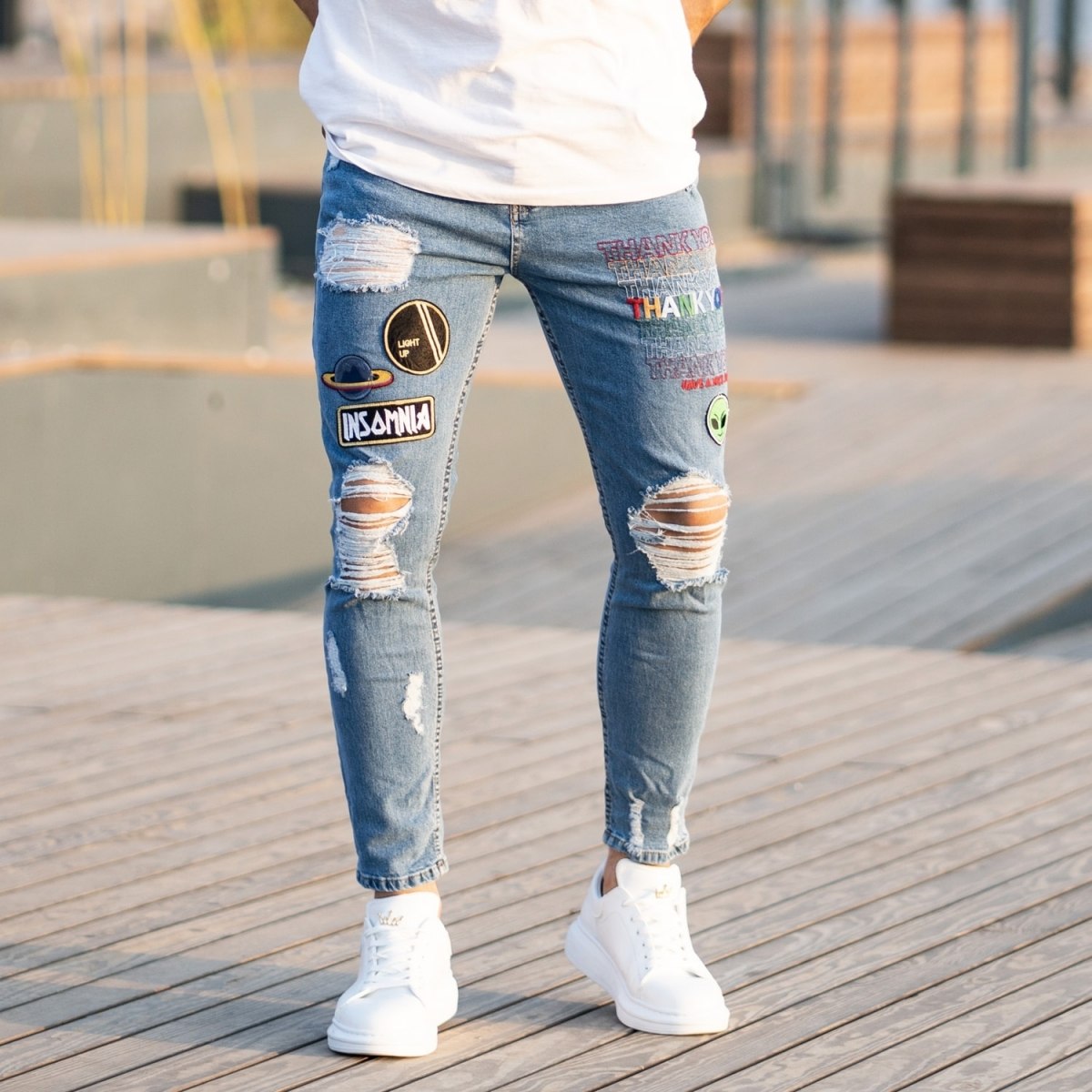 Men's Stylish Patchworked Jeans