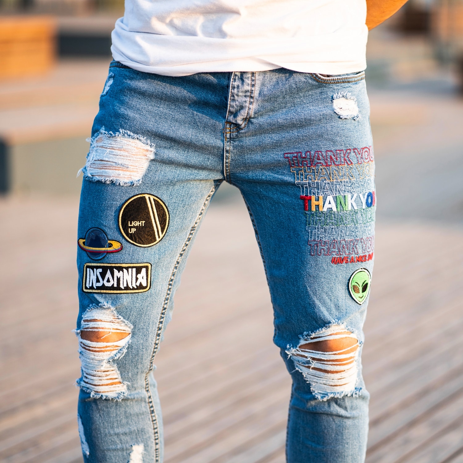 Men's Stylish Patchworked Jeans