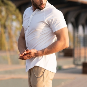 Men's Short Sleeve Shirt In White - 3