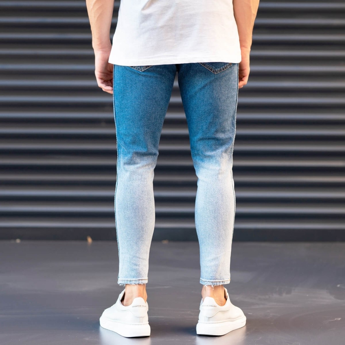 Herren Jeans mit ''Puder'' Design in blau | Martin Valen