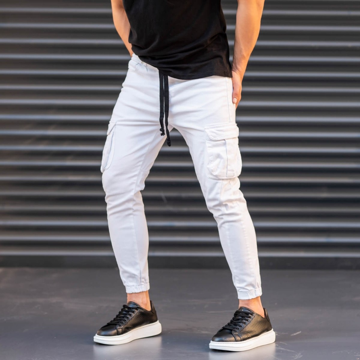 Men's Jeans with Pockets Style in White - 3