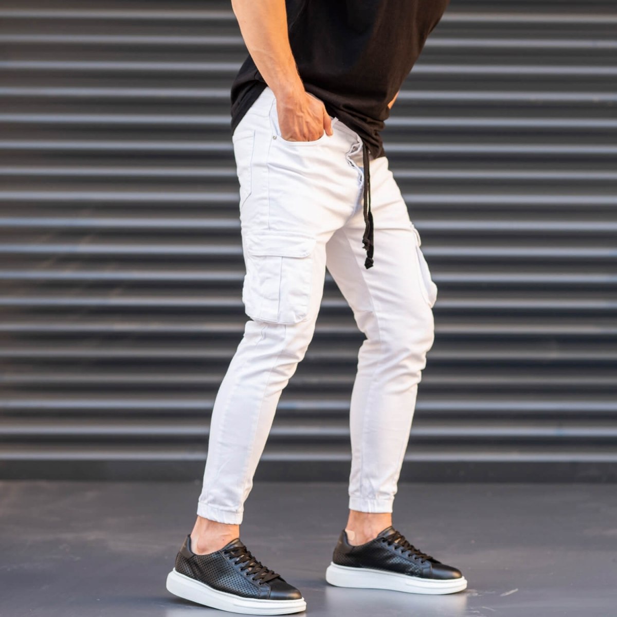 Men's Jeans with Pockets Style in White - 4