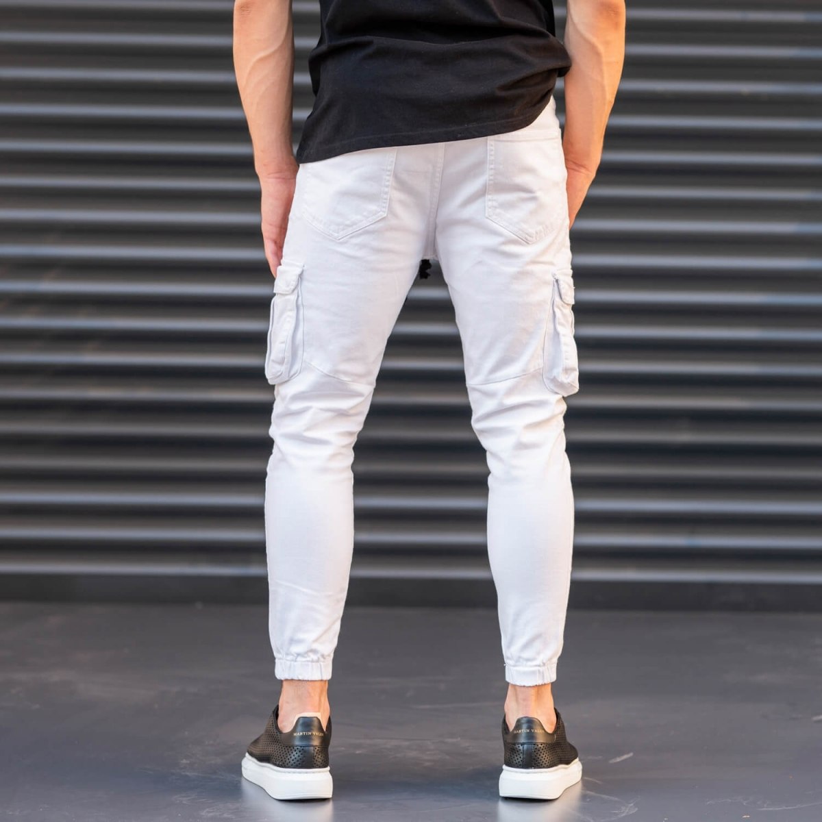 Herren Jeans mit Seitentaschen in weiß | Martin Valen