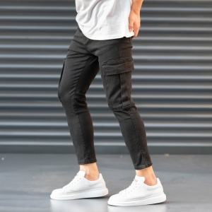 Men's Pocket Style Jeans in Black - 6