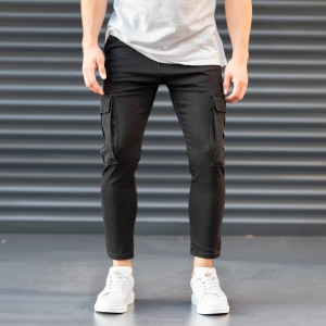 Men's Pocket Style Jeans in Black - 1