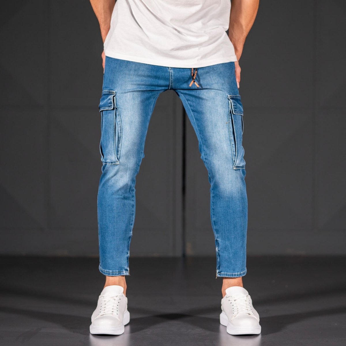 Men's Jeans with Pockets Style in Ocean Blue - 1