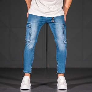Men's Jeans with Pockets Style in Ocean Blue