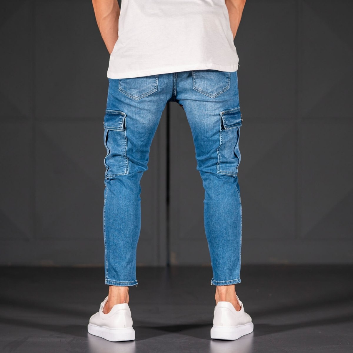 Men's Jeans with Pockets Style in Ocean Blue - 5