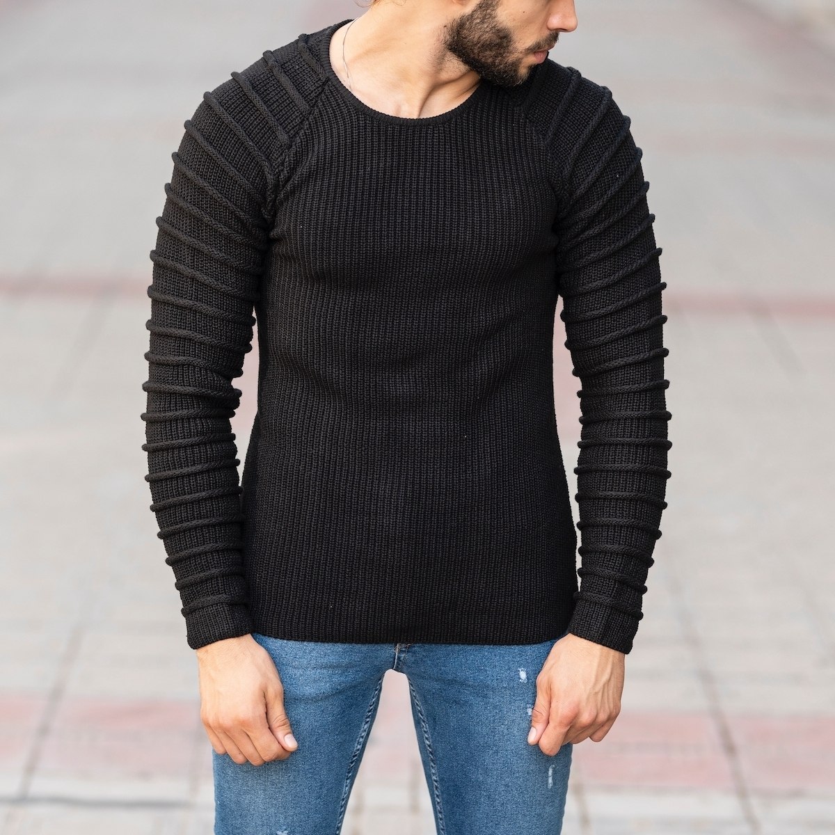 Quilted Pullover In Black - 1