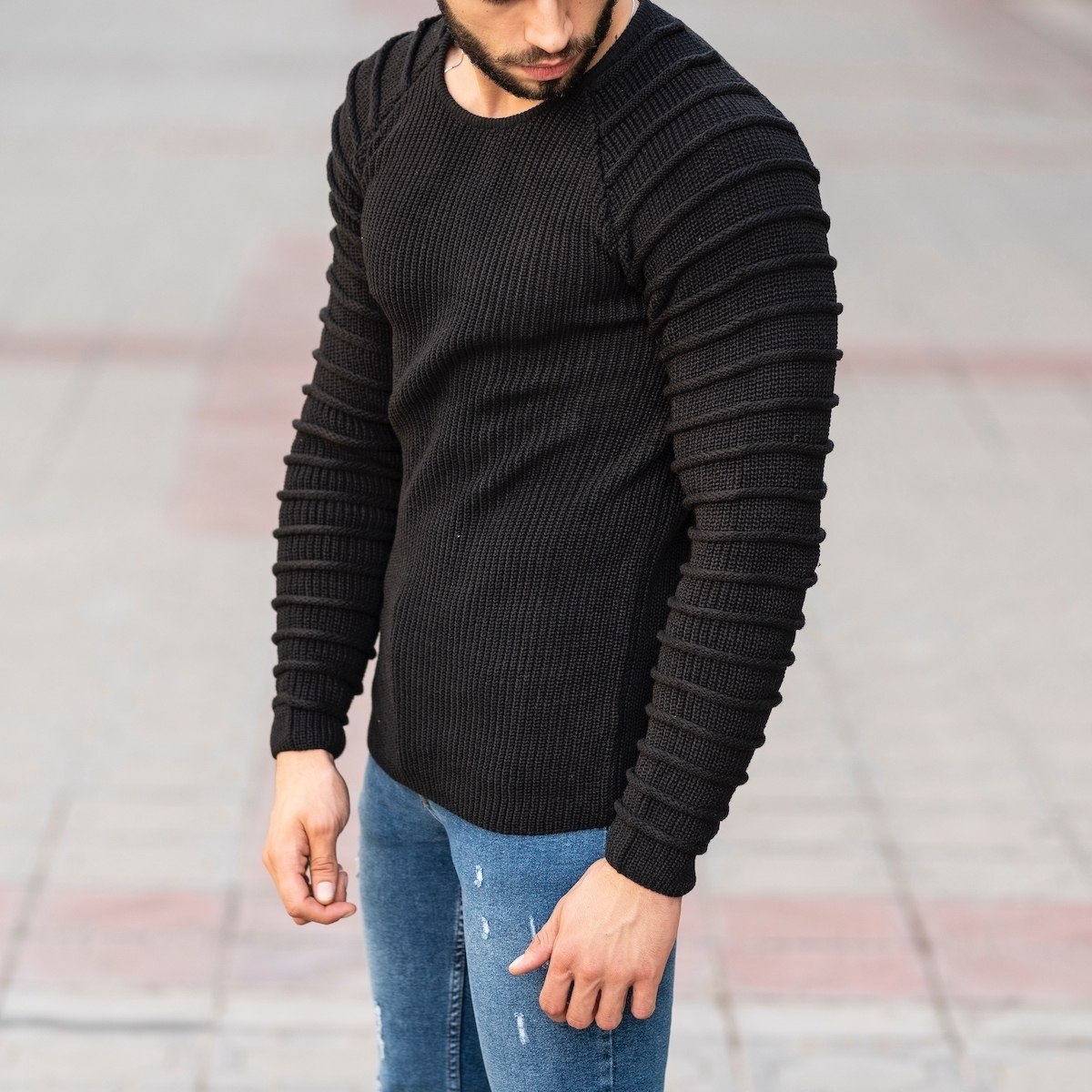 Quilted Pullover In Black