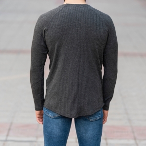 Gray Sweatshirt With Stripe Details - 5