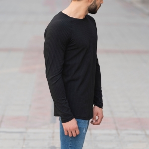 Black Sweatshirt With Stripe Details