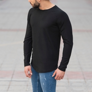 Black Sweatshirt With Stripe Details
