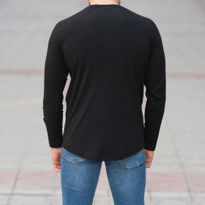 Black Sweatshirt With Stripe Details - 4