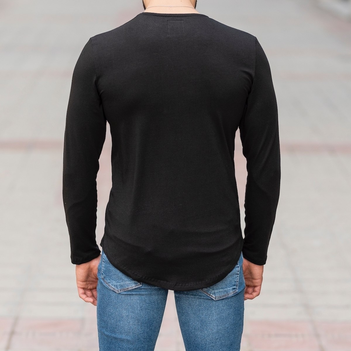 Herren Basic Sweatshirt in schwarz - 4