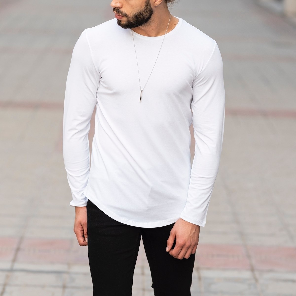 Basic Sweatshirt In White - 1