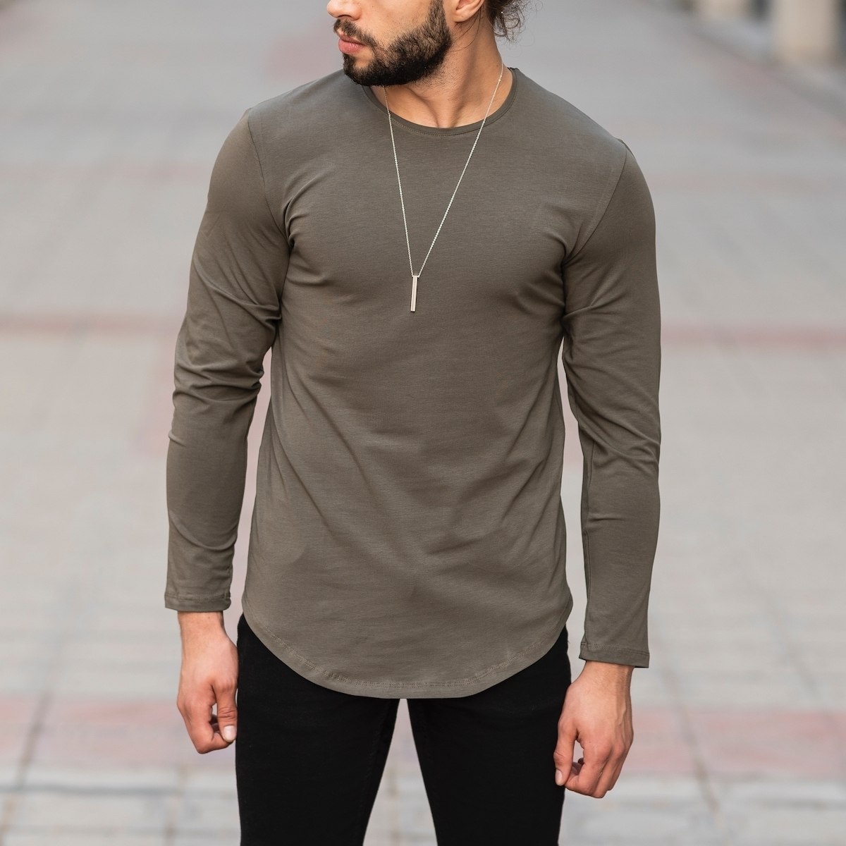 Basic Sweatshirt In Khaki - 1